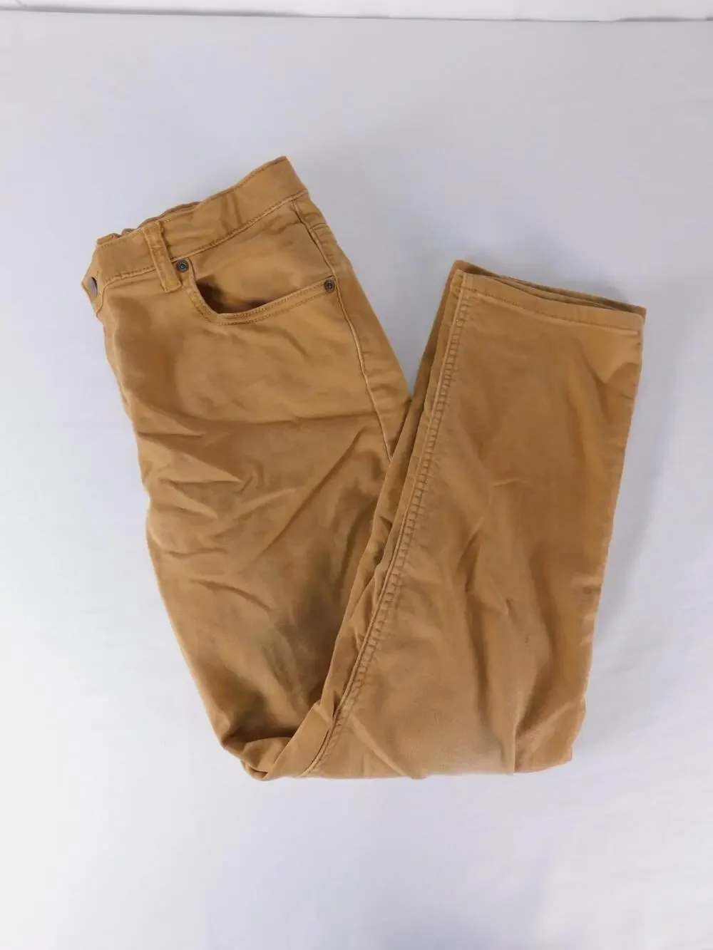 Wonder Nation Pants Boys 16 Husky Brown Slim Chino Twill Stretch Casual Fall